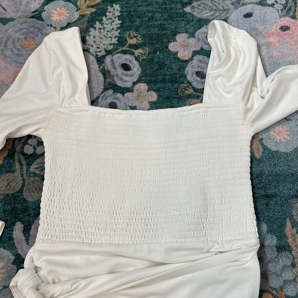 Lovers + Friends Devon Dress White Tie Wrap Dress Long Sleeve Mini medium Short - Picture 12 of 16